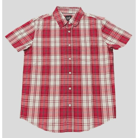 GAP Men's Short Sleeve Button Down Collared Poplin Shirt - Picture 1 of 3